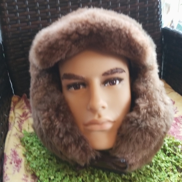 ALPACA Trapper Wool  Brown Warm Visor Ear Flaps Chin Tie Hat NEW main image 9